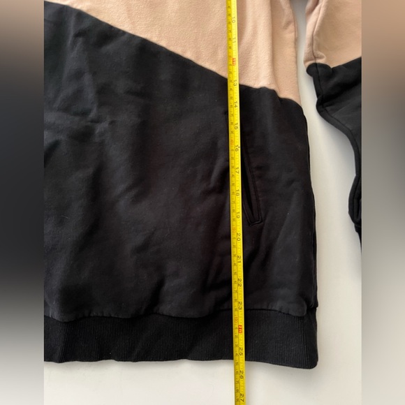 AMPERSAND AVE | Women’s Tan and Black Cowl Neck Hoodie Sweater - Picture 8 of 8